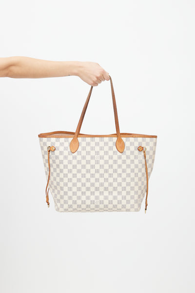 Louis Vuitton // Cream Damier Azur Neverfull MM Shoulder Bag – VSP  Consignment