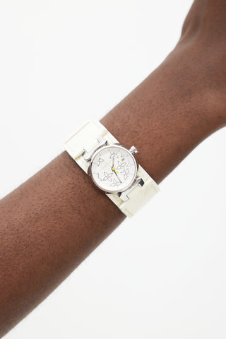 Louis Vuitton Cream Patent Tambour Watch