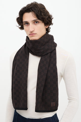 Wool Designer Scarf Men's Louis Vuitton Louis Vuitton // Dark