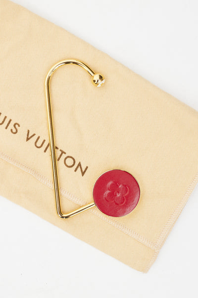 Louis Vuitton // Gold Red Leather Bag Hook – VSP Consignment