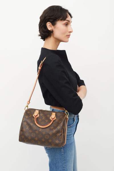 Louis Vuitton Brown Monogram Canvas Speedy 25 Top Handle Bag