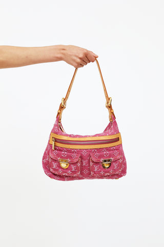 Louis+Vuitton+Baggy+Shoulder+Bag+PM+Pink+Denim for sale online