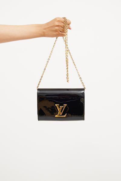 Chain Louise Clutch Louis Vuitton Black Patent Clutch LOUIS