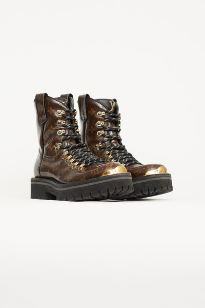 Louis Vuitton LV Monogram Suede Combat Boots - Brown Boots, Shoes -  LOU781986