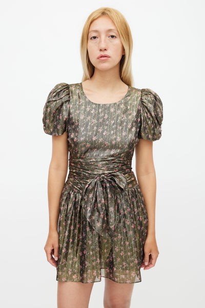 love shack fancy metallic dress LoveShackFancy // Gold & Multicolour Floral Metallic Belted Dress – VSP  Consignment