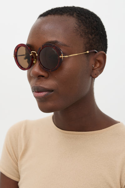 Miu Miu // SMU13N Round Sunglasses – VSP Consignment display picture 3
