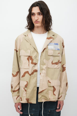 MYAR Brown & Multicolour Camo Jacket