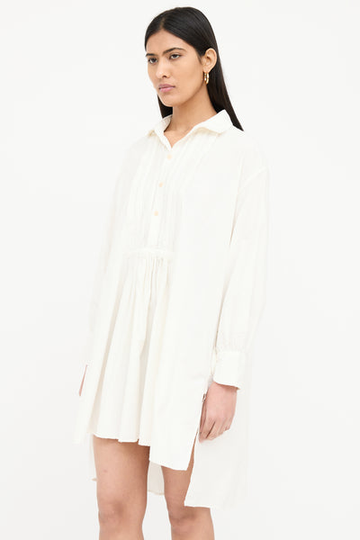 Magnolia Henley Stripe Shirt Dress – Navy