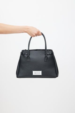 Maison Margiela Black Leather 5AC Drawstring Bag