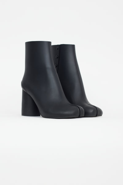 Black Rubber Tabi Ankle Boot