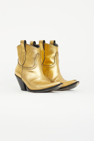 Maison Margiela Gold Western Ankle Boot