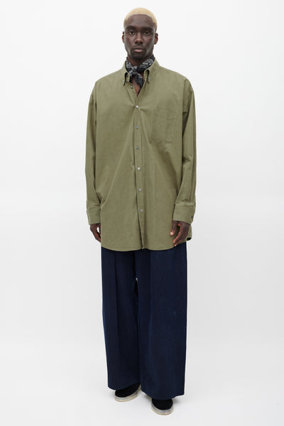 Maison Margiela // Green Oversized One Pocket Shirt – VSP Consignment