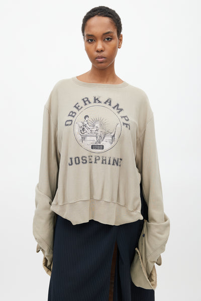 Maison Margiela // Taupe Oberkampf Josephine Oversized Tie Sweater