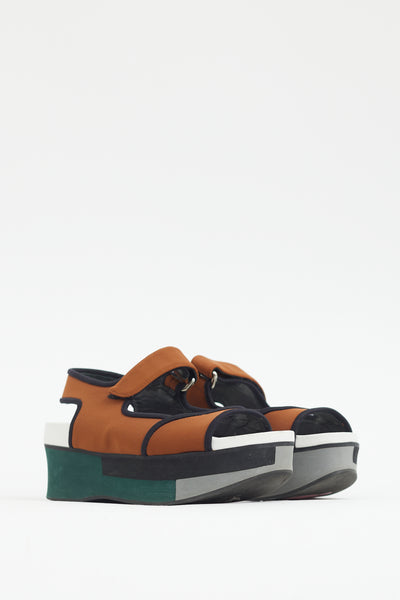 Neoprene Marni Sandales Marni // Brown Multi Neoprene Platform