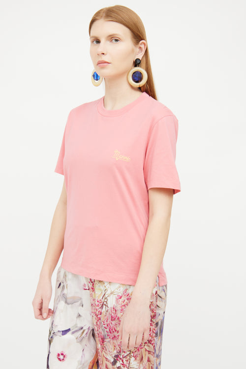 Marni Pink Cotton Logo T-Shirt