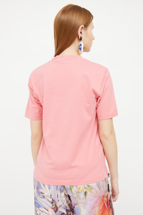 Marni Pink Cotton Logo T-Shirt