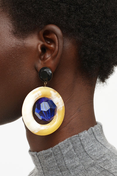 Marni // Resin Crystal Circle Drop Earrings – VSP Consignment