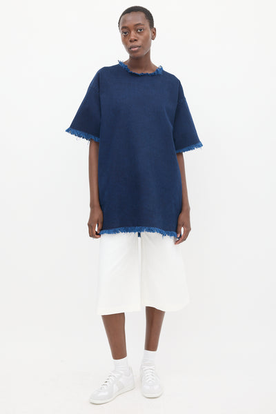 Marques Almeida // Blue Distressed Denim T-Shirt Dress – VSP