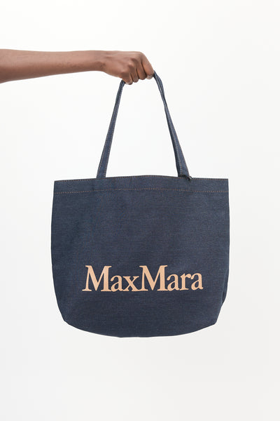 Max Mara // Dark Wash Denim Logo Tote Bag – VSP Consignment