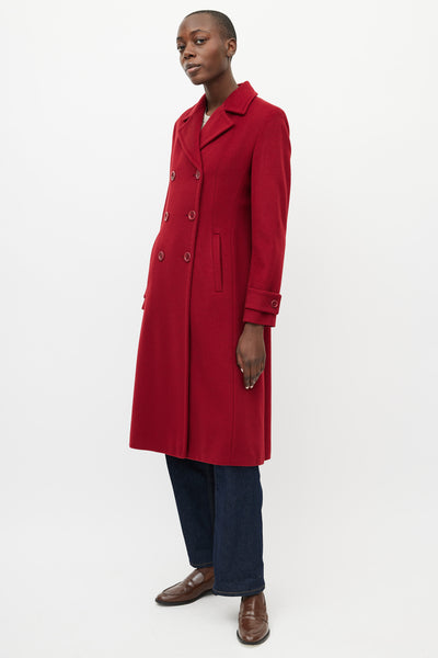 Max Mara // Red Wool Double Breasted Coat – VSP Consignment