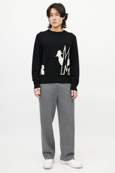 ☆新品同様☆MONCLER GENIUS ネックストラップ ロゴ 黒ｘ白 ☆新品同様☆MONCLER GENIUS ネックストラップ ロゴ 黒x白