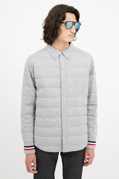 MONCLER GAMME BLEU CAMICIA シャツ 長袖 Light Blue Striped Oxford Cotton Long Sleeve Shirt - Shirts