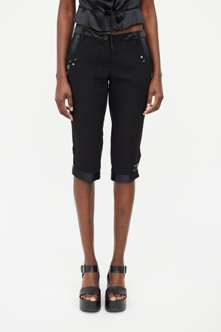 Moschino Jeans Black Pin Applique Short