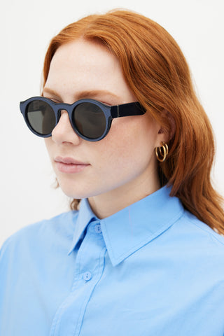 Mykita // x Maison Margiela Navy MMDUAL001 Circular Sunglasses