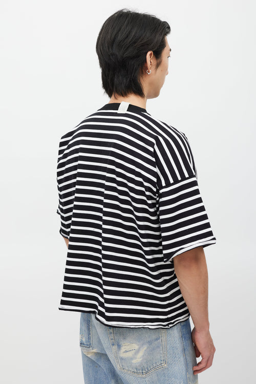 N. Hollywood Black & White Striped T-Shirt