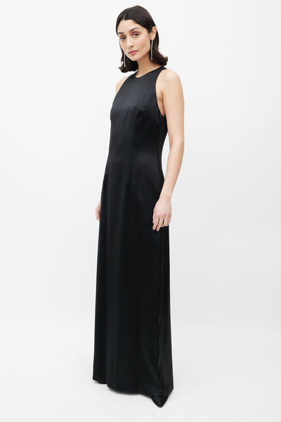Nicole Miller // Black Satin Maxi Dress – VSP Consignment