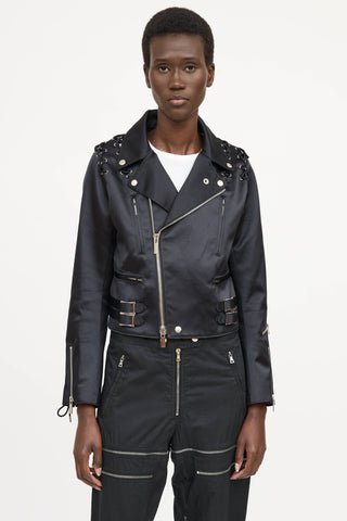 noir kei ninomiya ライダースジャケット　S Noir Kei Ninomiya faux-leather Biker Jacket | Black | FARFETCH