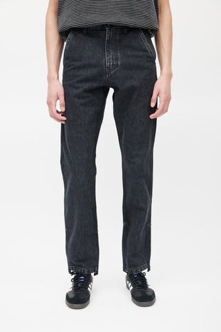 OAMC Black Straight Leg Washed Jeans