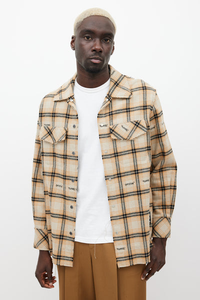 Distressed Flannels Off White Off-White Distressed Tartan Shirt