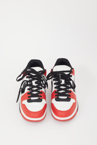 Off-White White & Red Leather Out Of Office Sneaker