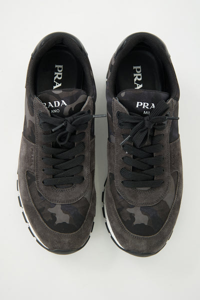 メンズ 00s PRADA SPORTS camouflage suede shoes