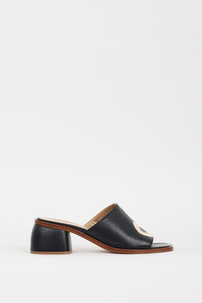 Paloma Wool // Black & Cream Leather Balance Yin Yang Mule – VSP