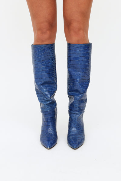 Paris Texas // Blue Embossed Leather Boots – VSP Consignment