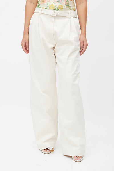 Peter Do // Cream Wide Leg Belted Jeans – VSP Consignment