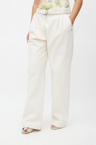 Peter Do // Cream Wide Leg Belted Jeans – VSP Consignment