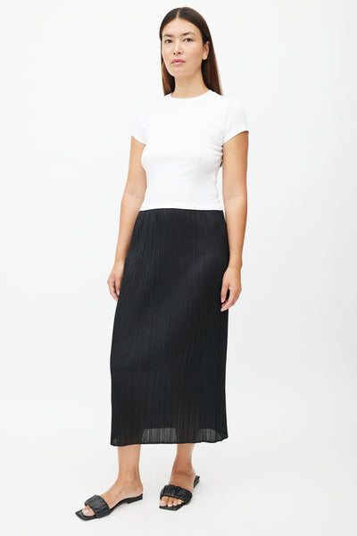 Pleats Please Issey Miyake // Black Pleated Maxi Skirt – VSP
