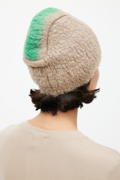 Prada // Fall 2007 Beige & Green Mohair Mohawk Beanie – VSP