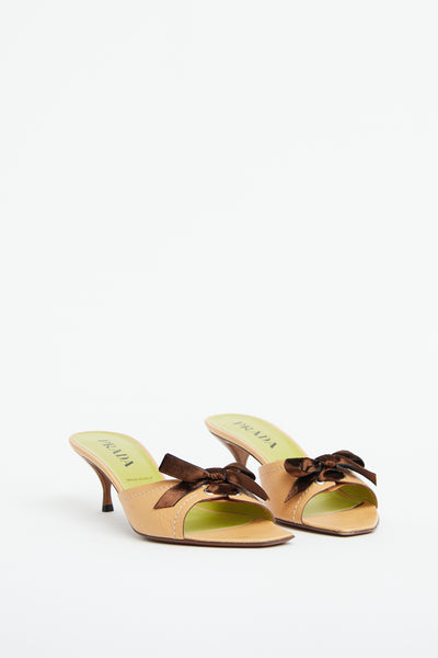 Prada // Brown Bow Kitten Heel – VSP Consignment