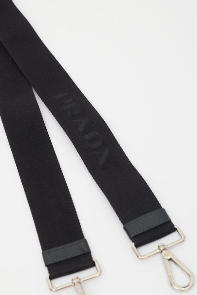 Prada // Black Adjustable Logo Bag Strap – VSP Consignment