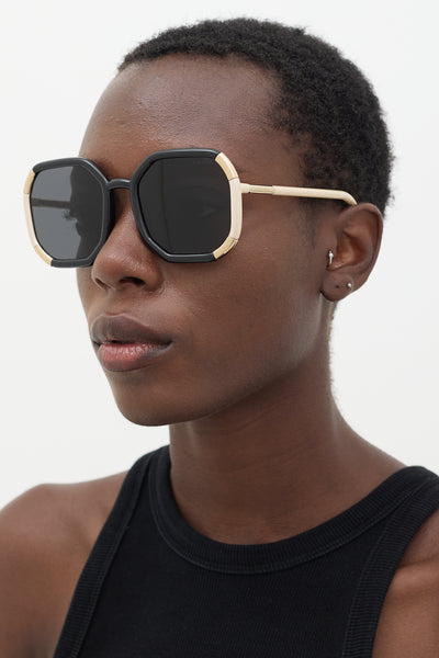 Prada // Black Beige SPR20X Square Sunglasses – VSP Consignment