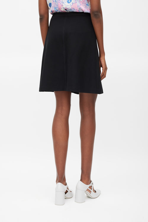 Prada Black Wool Panelled Skirt