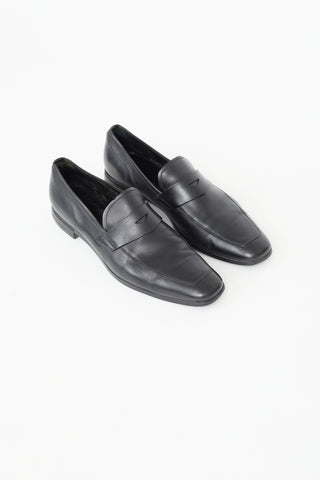 Prada // Black Leather Penny Square Toe Loafer – VSP Consignment