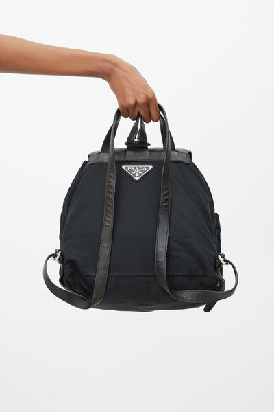 Prada // Black Nylon & Leather Backpack – VSP Consignment
