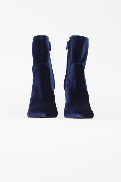 Prada blue velvet on sale boots