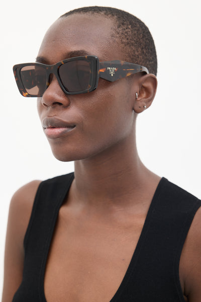 小物 PRADA SPR08G sunglasses archive y2k Prada // Brown SPR08Y Square Sunglasses – VSP Consignment
