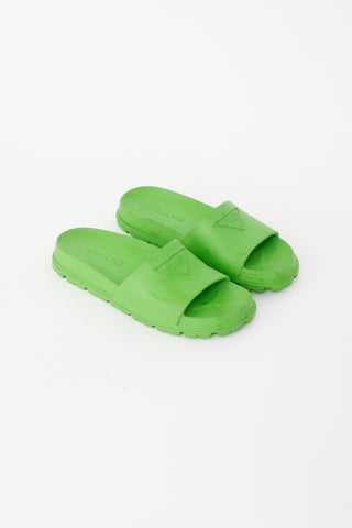 Prada Green Rubber Foam Slide